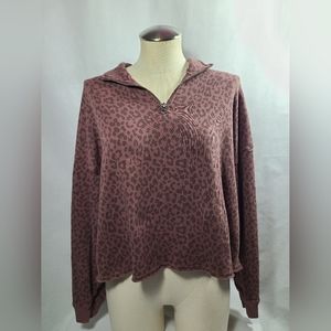 American eagle leopard print cropped sweater- Size small
